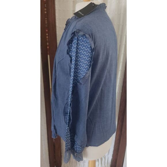 T42 Sheilay chambray western inspired top - Picture 3 of 9